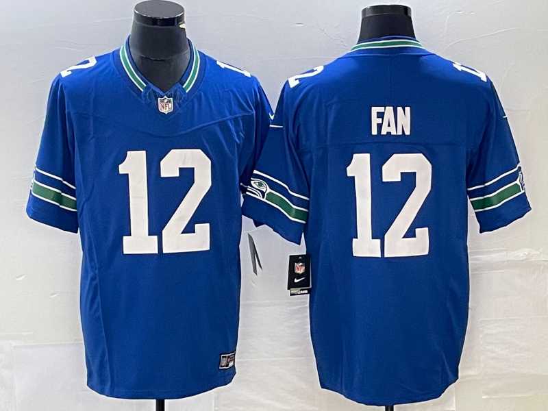 Men%27s Seattle Seahawks #12 Fan Royal 2023 F.U.S.E. Vapor Limited Throwback Stitched Jersey->san francisco 49ers->NFL Jersey